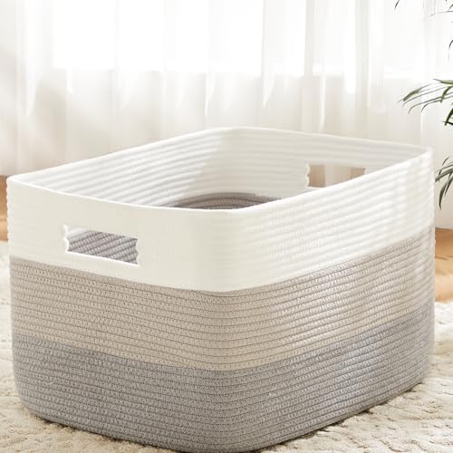 Artfeel Cotton Rope Laundry Basket with Storage