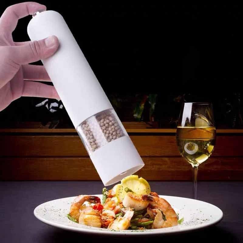 Electric Pepper and Salt Grinder with LED Light - Red