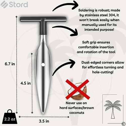 S STORD Coconut Opener - Fast Safe and Easy to Use