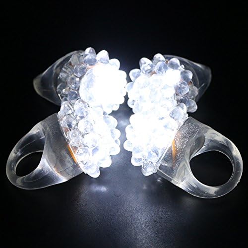 30PCS White LED Flashing Jelly Bumpy Rings for Rave Party