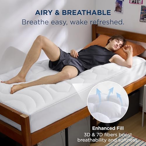 Bedsure Twin XL Mattress Pad - Soft Mattress Topper for College Dorm