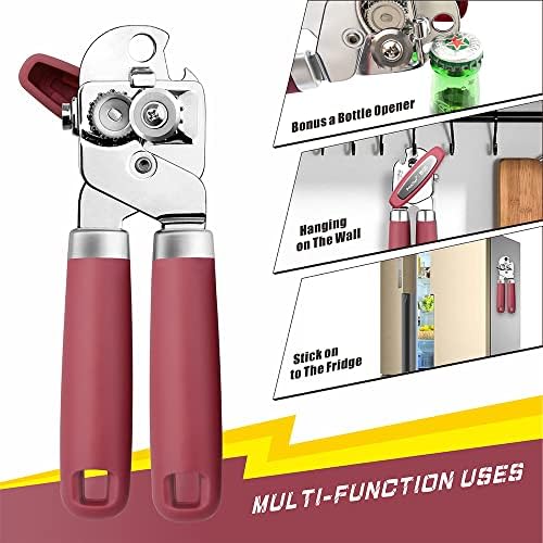 PrinChef Manual Can Opener with Magnet - Red