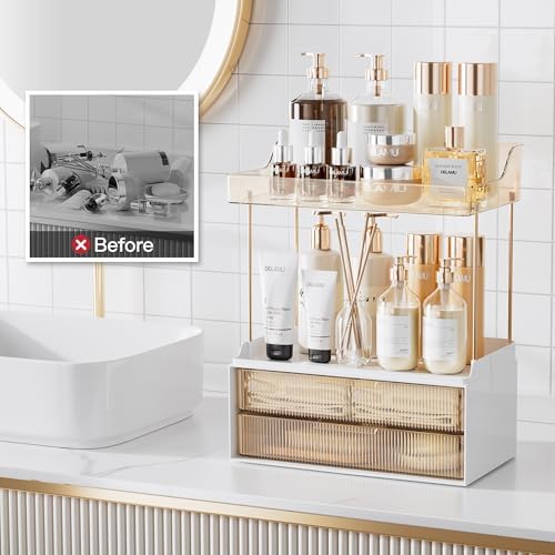 Delamu 2-Tier Makeup Organizer for Bathroom Storage