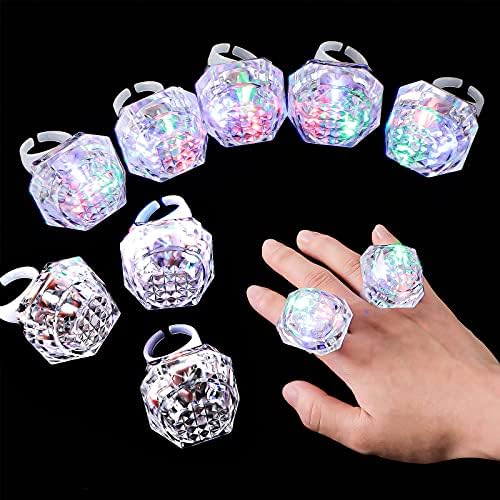 Hicarer 8 Piece LED Light Up Ring Set for Party Favors