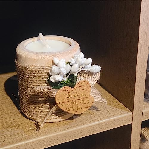 30 Pack Wood Tealight Candle Holders for Wedding Favors