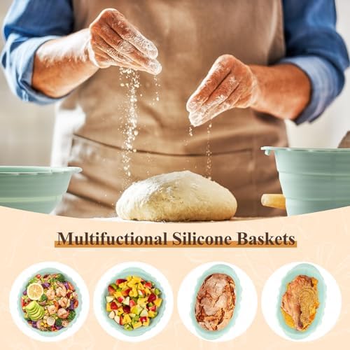 Neddie Upgraded Silicone Banneton Proofing Basket Set of 2