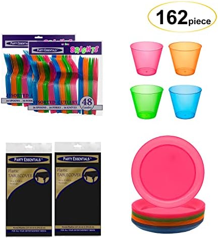 Neon Party Supplies Set with Blacklight UV Glow