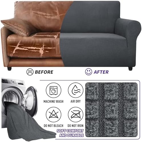 ZNSAYOTX Super Stretch Couch Cover Universal Fit for 3 Cushion Couch