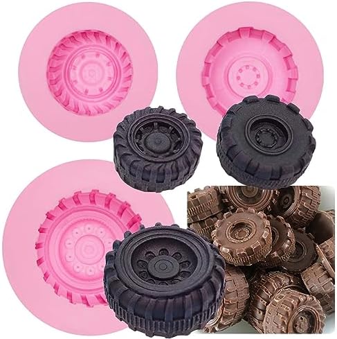 Tire Fondant Molds Silicone Set of 3 for Cakepops and Cupcakes
