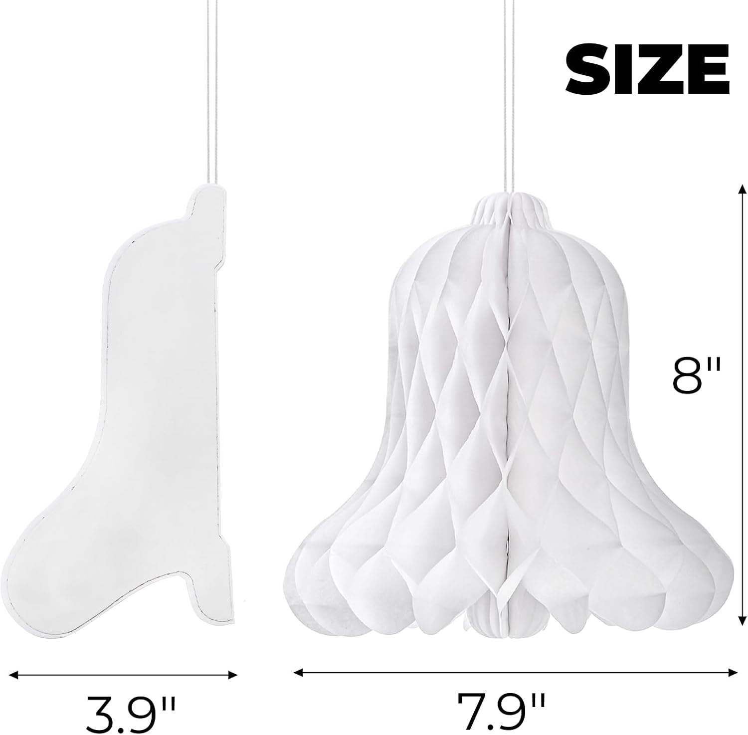 Hiceeden 24 Piece White Paper Wedding Bells Set