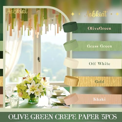 AOBKIAT Wedding Party Decorations 5 Rolls Streamers