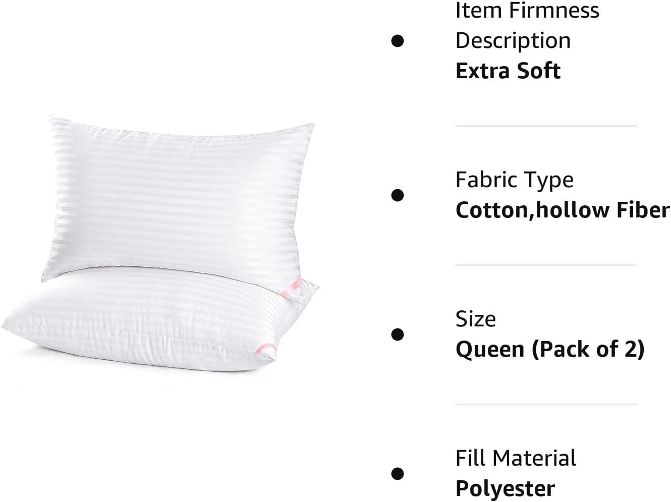 EIUE Hotel Bed Pillows 2 Pack Queen Size 20x30 Inches