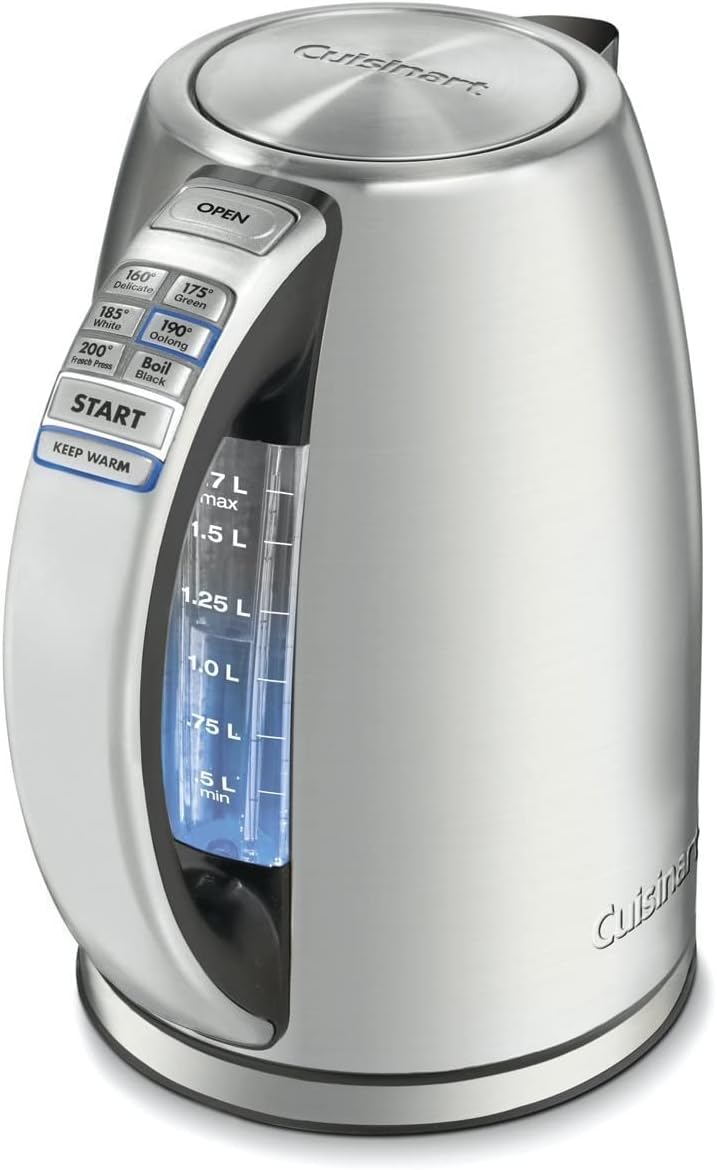 Cuisinart 17 Liter Electric Kettle with 6 Preset Temperatures and Can Opener White