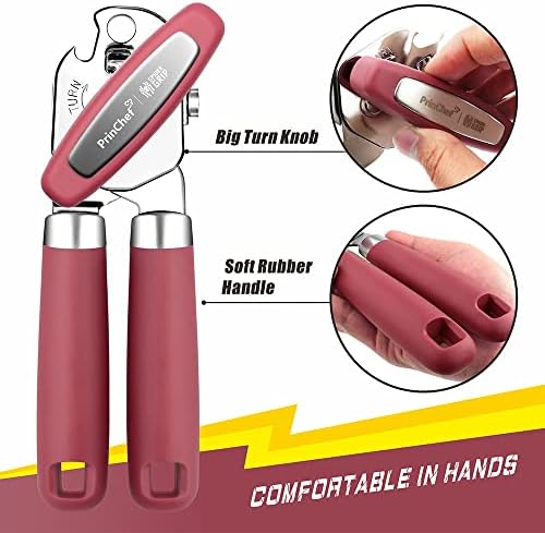 PrinChef Manual Can Opener with Magnet - Red
