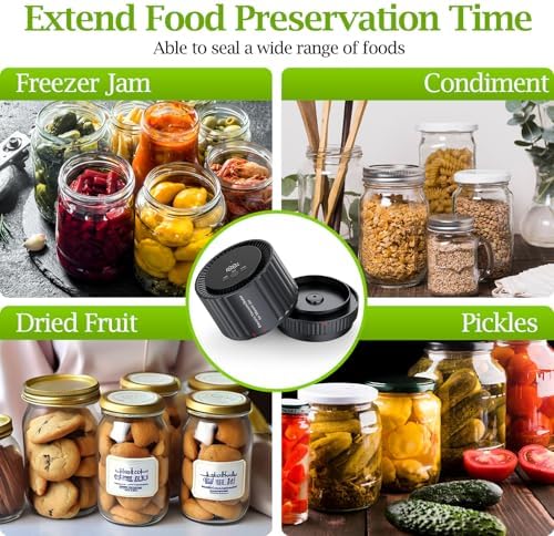 2025 Updated Electric Mason Jar Vacuum Sealer Kit with Extra Lids and Labels