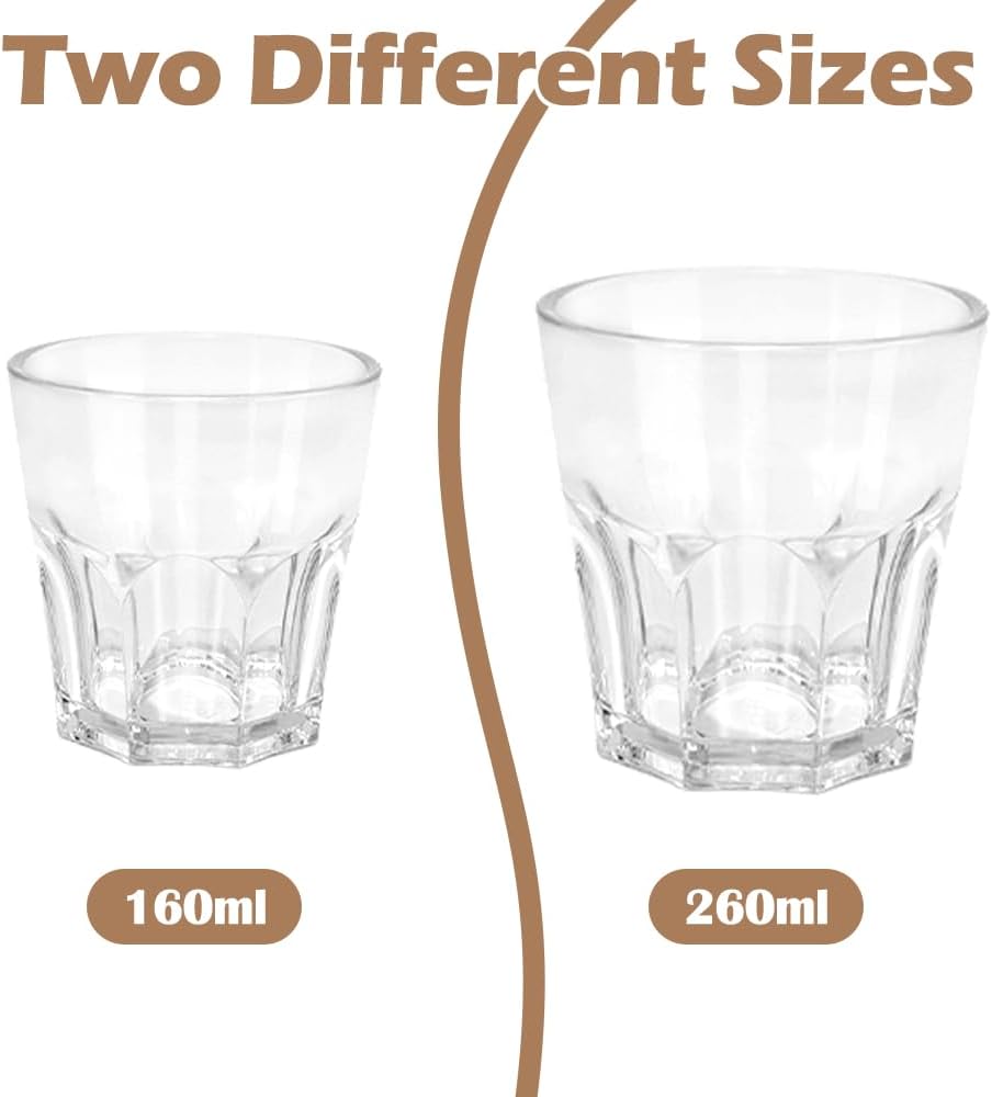 Plastic Water Glasses Set of 6 Shatterproof Tumblers for Kids