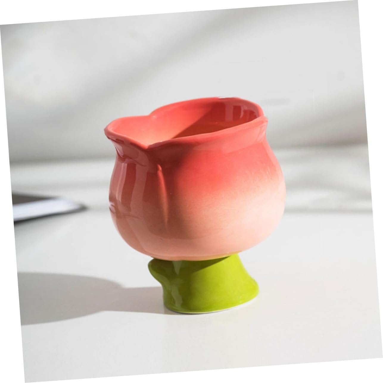 Floral Ceramic Dessert Bowl with Highfoot Design