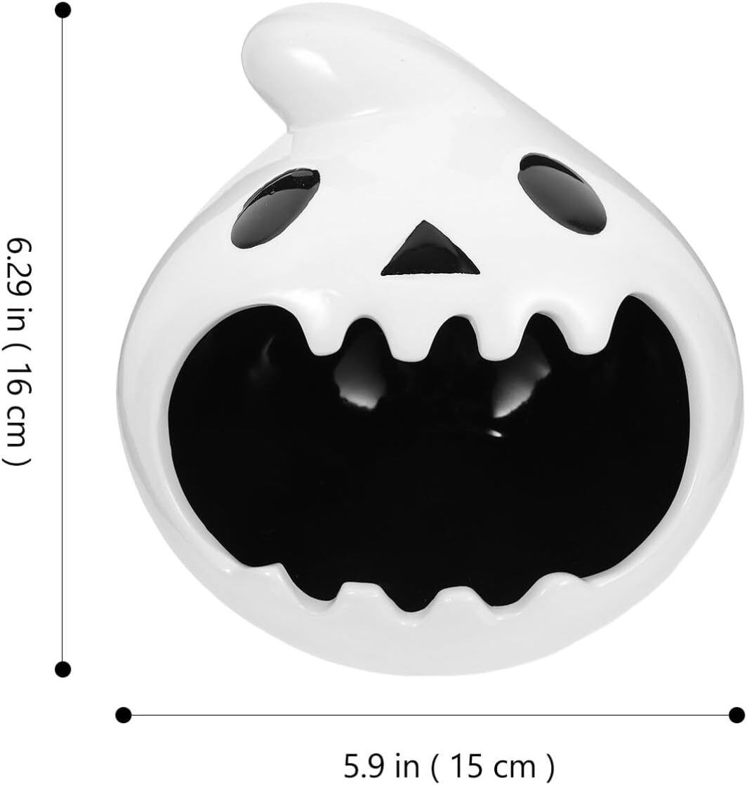 Halloween Candy Bowl Ghost Shaped Ceramic Candle Holder