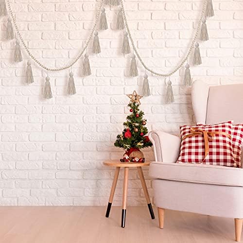 Janinka Boho Tassel Garland Wooden Bead Decor 98ft Wall Hanging
