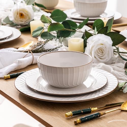 GBHOME Ceramic Dinnerware Set 12 pcs Elegant Plates Bowls
