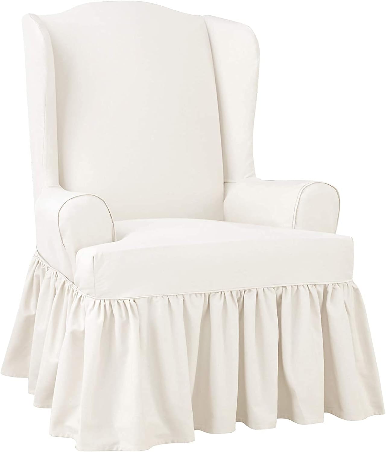 SureFit Essential Twill Armchair Slipcover White 1