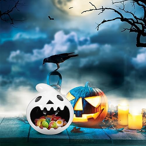 Halloween Candy Bowl Ghost Shaped Ceramic Candle Holder