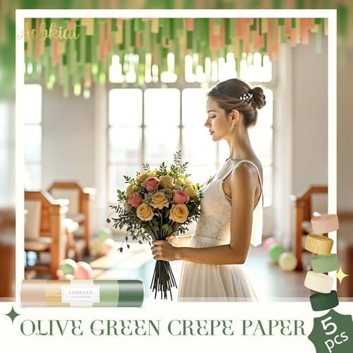 AOBKIAT Wedding Party Decorations 5 Rolls Streamers