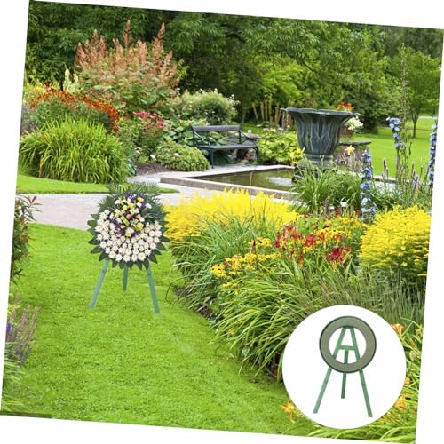 Happyyami Fresh Flower Stand for Funeral Wreaths Adjustable Tripod Rack