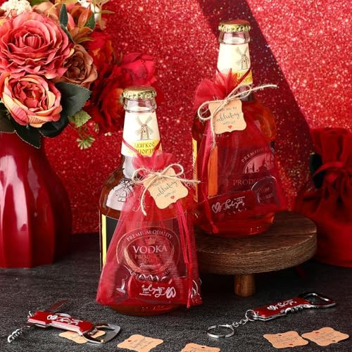 Vesici 24 Piece Wedding Favors Bottle Opener Keychains Set