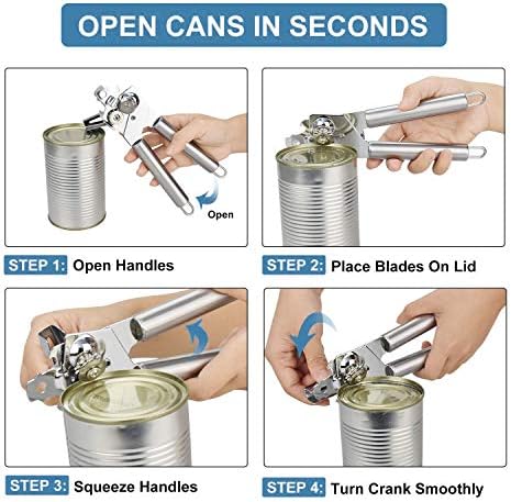 ELifeApply Multi-Function Manual Can Opener with Built-In Bottle Opener
