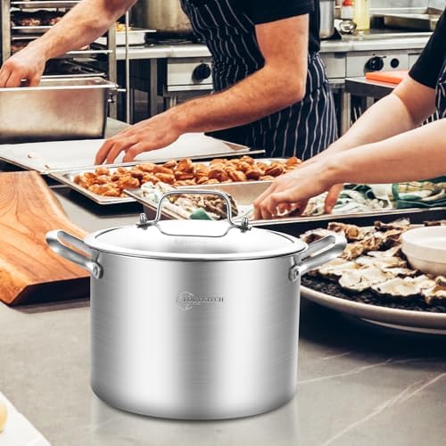 LOLYKITCH Tri-Ply 8 Quarts Stock Pot with Lid