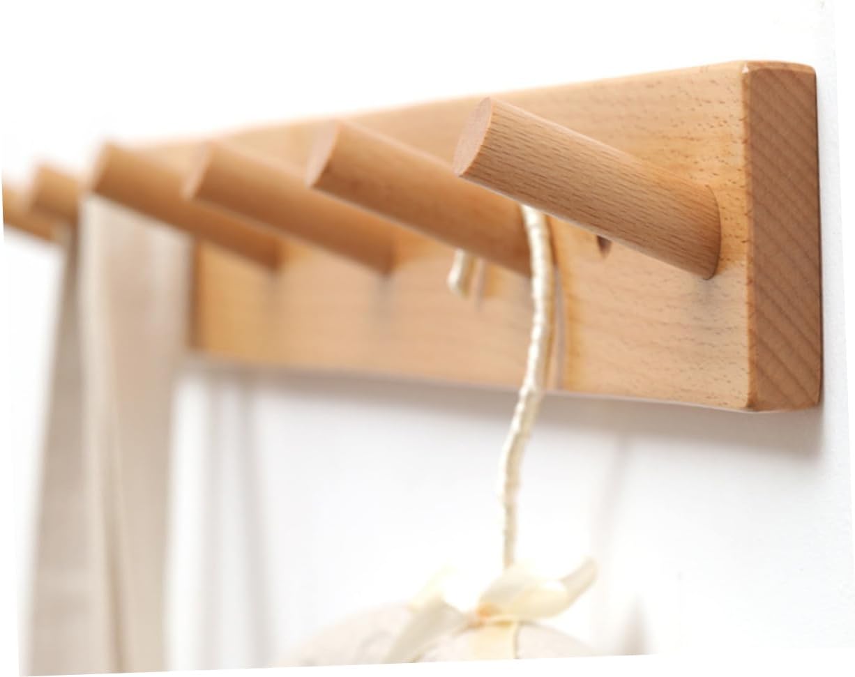 Bestyash Wooden Wall Mounted Storage Hanger for Clothes and Hats