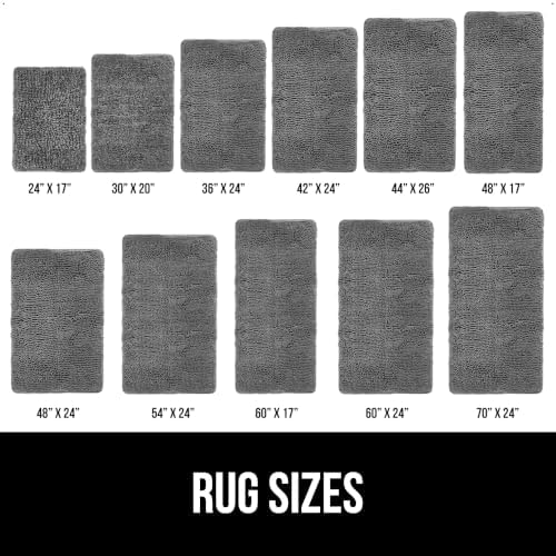 Gorilla Grip Bath Rug Mat 24x17 Grey