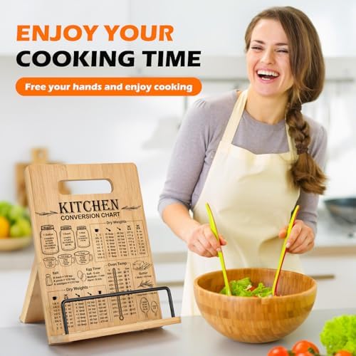 Bamboo Cookbook Stand for Kitchen Counter