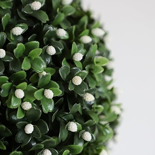 Momoplant 2 Pack 35 Inch Artificial Triple Topiary Ball White Plant