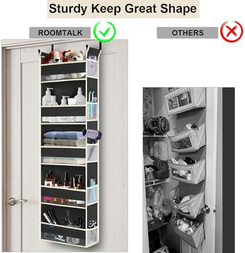 Over The Door Hanging Organizer 5 Shelves 10 Pockets Black