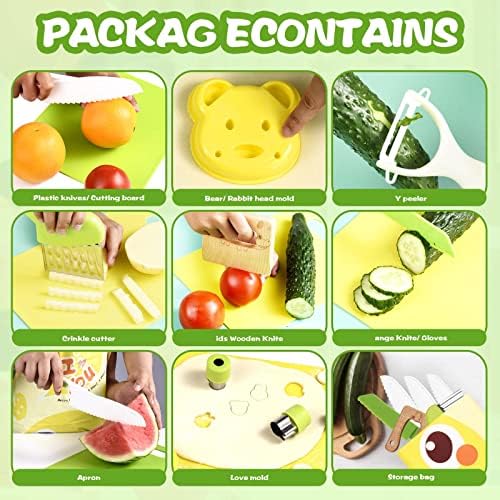 18 Pieces Montessori Kitchen Tools Toy Set for Toddlers Kids