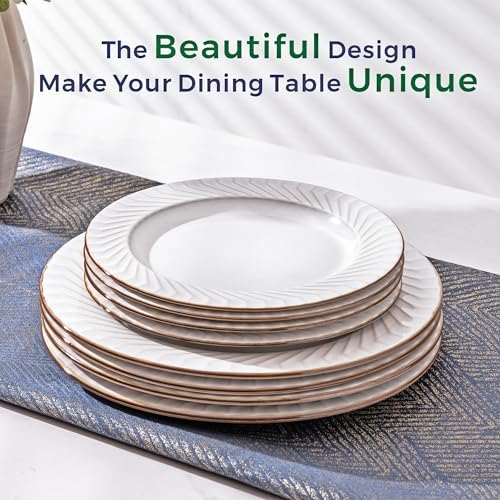 GBHOME Ceramic Dinnerware Set 12 pcs Elegant Plates Bowls