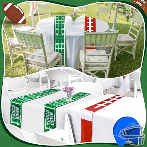 12 Pcs Football Themed Table Runners for Game Day Parties