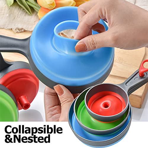 Delove 4 Pack Canning Funnel with Strainer