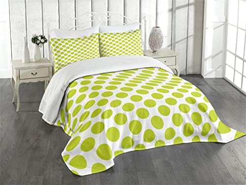 Ambesonne Lime Green Bedspread Set 3 Piece King Size