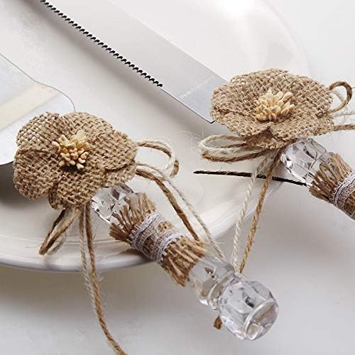 Tang Song Set of 2 Rustic Wedding Cake Knife and Serving Set