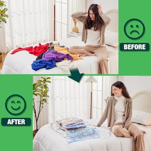 HIBAG Vacuum Storage Bags with Electric Pump 10 Pack