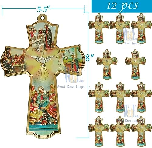 WE 12 Pcs Holy Spirit Wall Cross Baptism Favor
