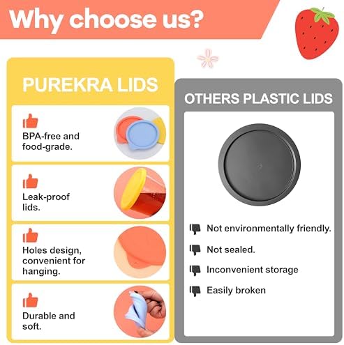 Purekra 60mm Silicone Lids for Weck Jars 2 Pack