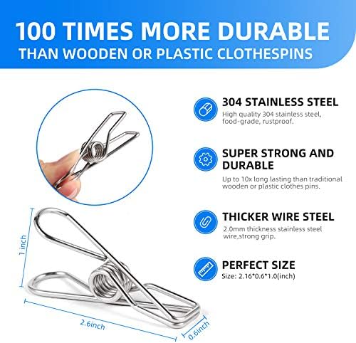 Heavy Duty Stainless Steel Clothes Pins 28 Pack