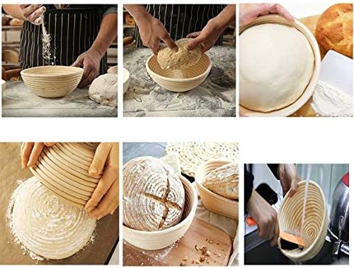6-Pack 5 Inch Sourdough Baking Basket with Linen Liner