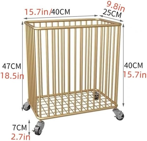 Floor Standing Storage Rack With Wheels and Laundry Basket