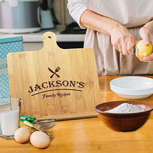 Personalized Bamboo Cookbook Holder with Monogram