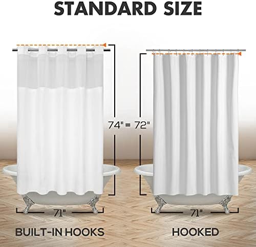 River Dream No Hook Shower Curtain Set - 71x74 White